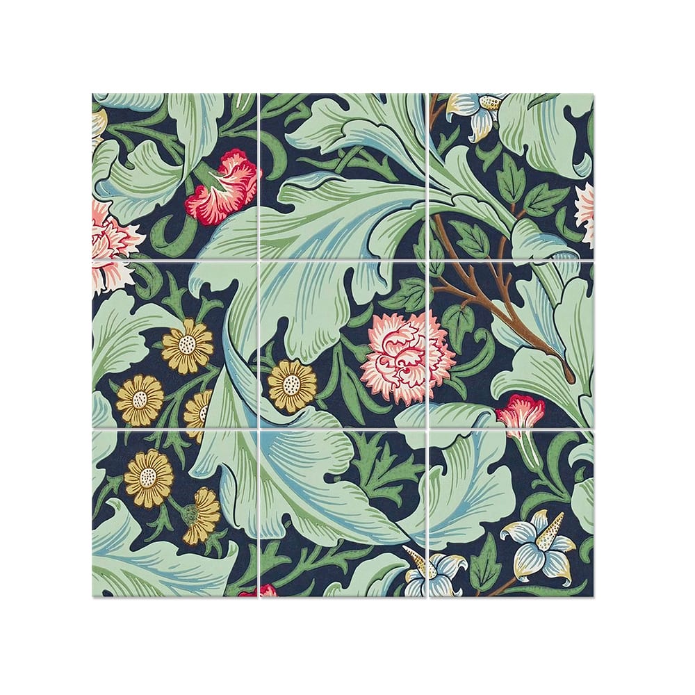 Quadro XXL Floral Wallpaper - William Morris cm. 150x150 (9 x) - Multicolore - LEGNO