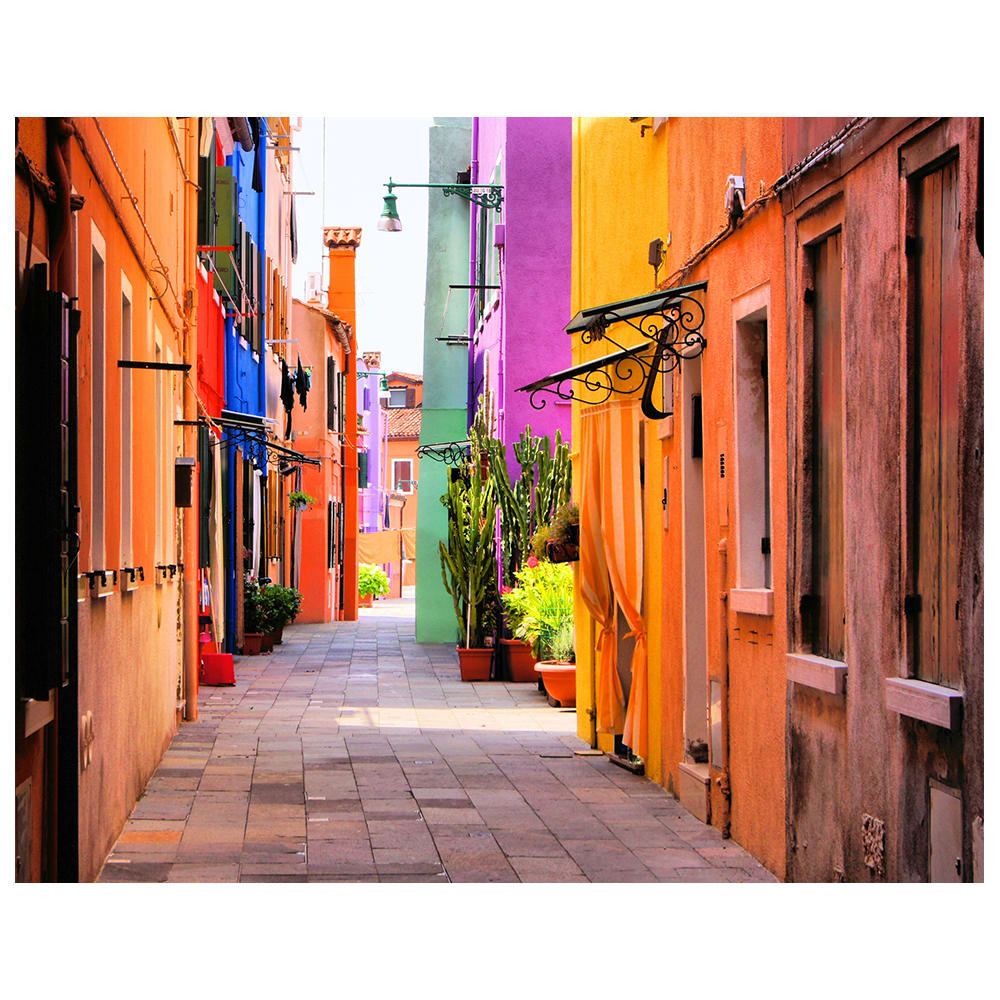 Stampa su tela - Vivacità a Burano, l'isola colorata cm. 80x100 - Multicolore - PES - Poliestere
