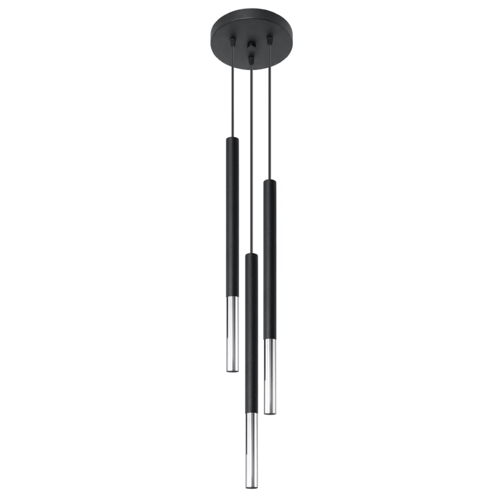 Sollux Lighting Pendelleuchten aus Stahl in schwarz/chrom style classic chic - Stahl