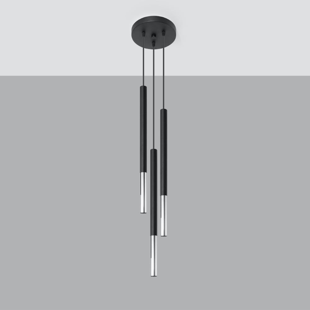 Pendelleuchten aus Stahl in schwarz/chrom - Maisons Du Monde