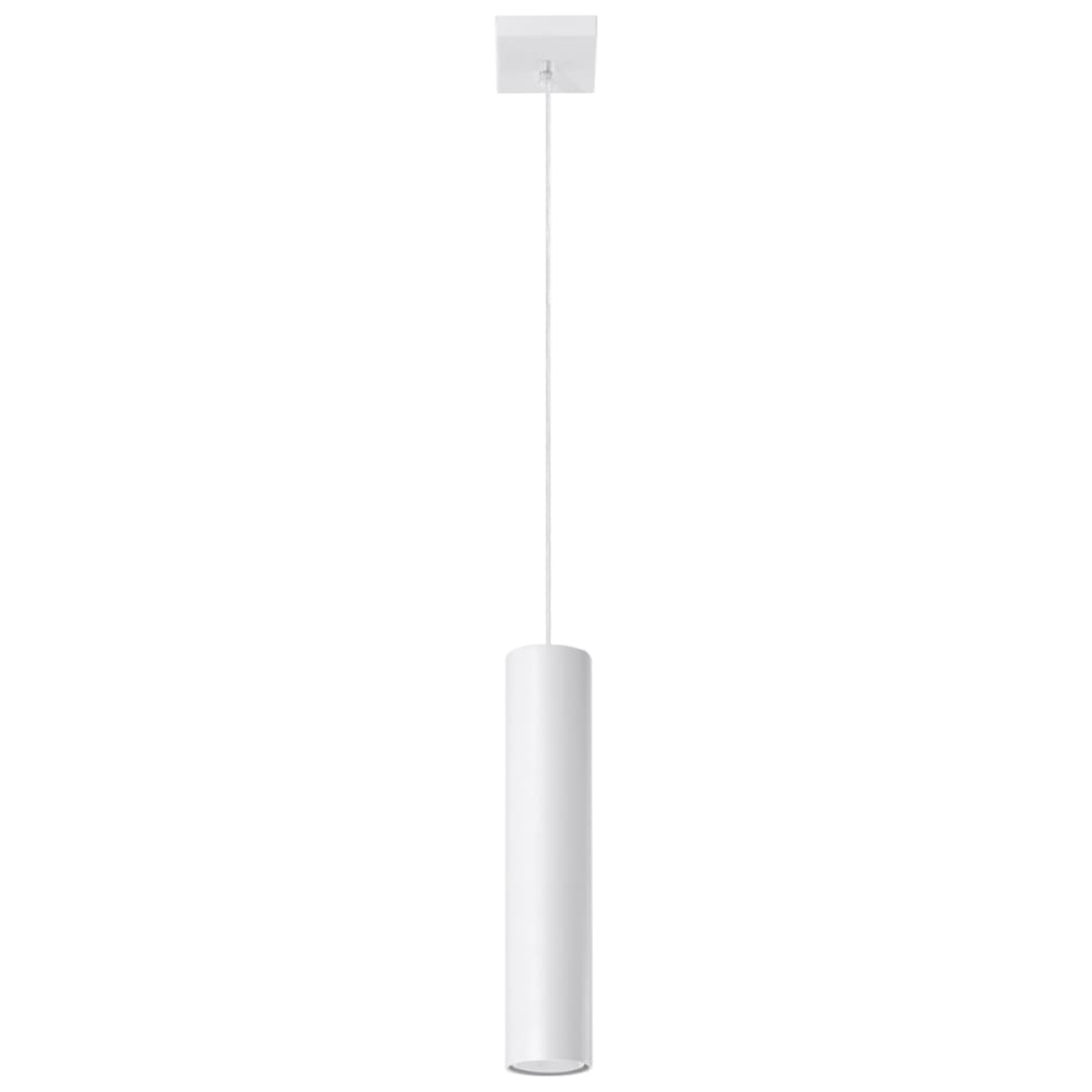 Lampe suspendue acier blanc H 100 cm