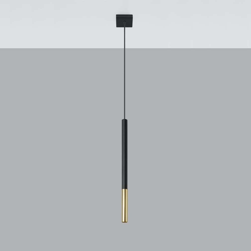Suspension tube en métal, noir L: 8cm — vue 3
