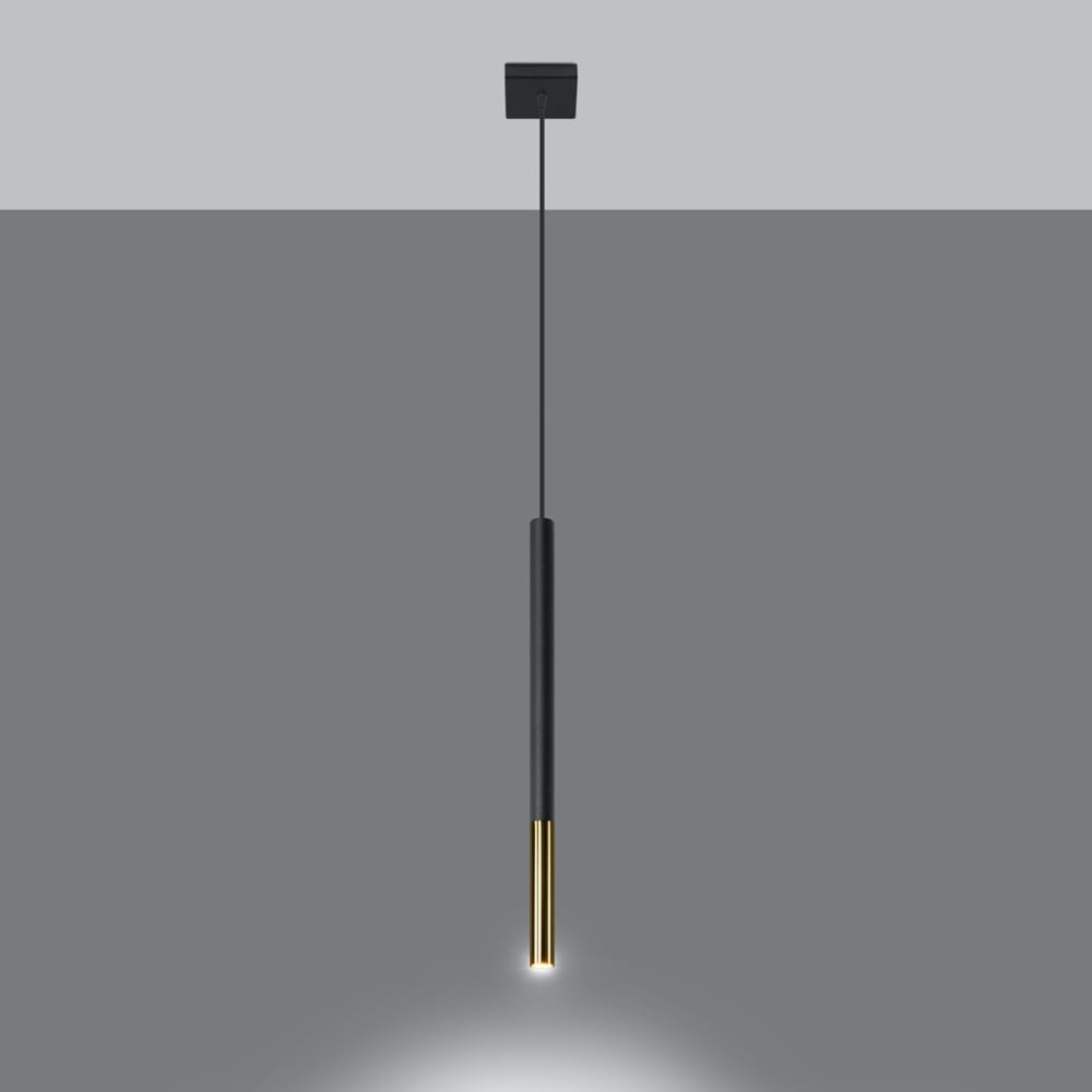 Suspension tube en métal, noir L: 8cm — vue 4