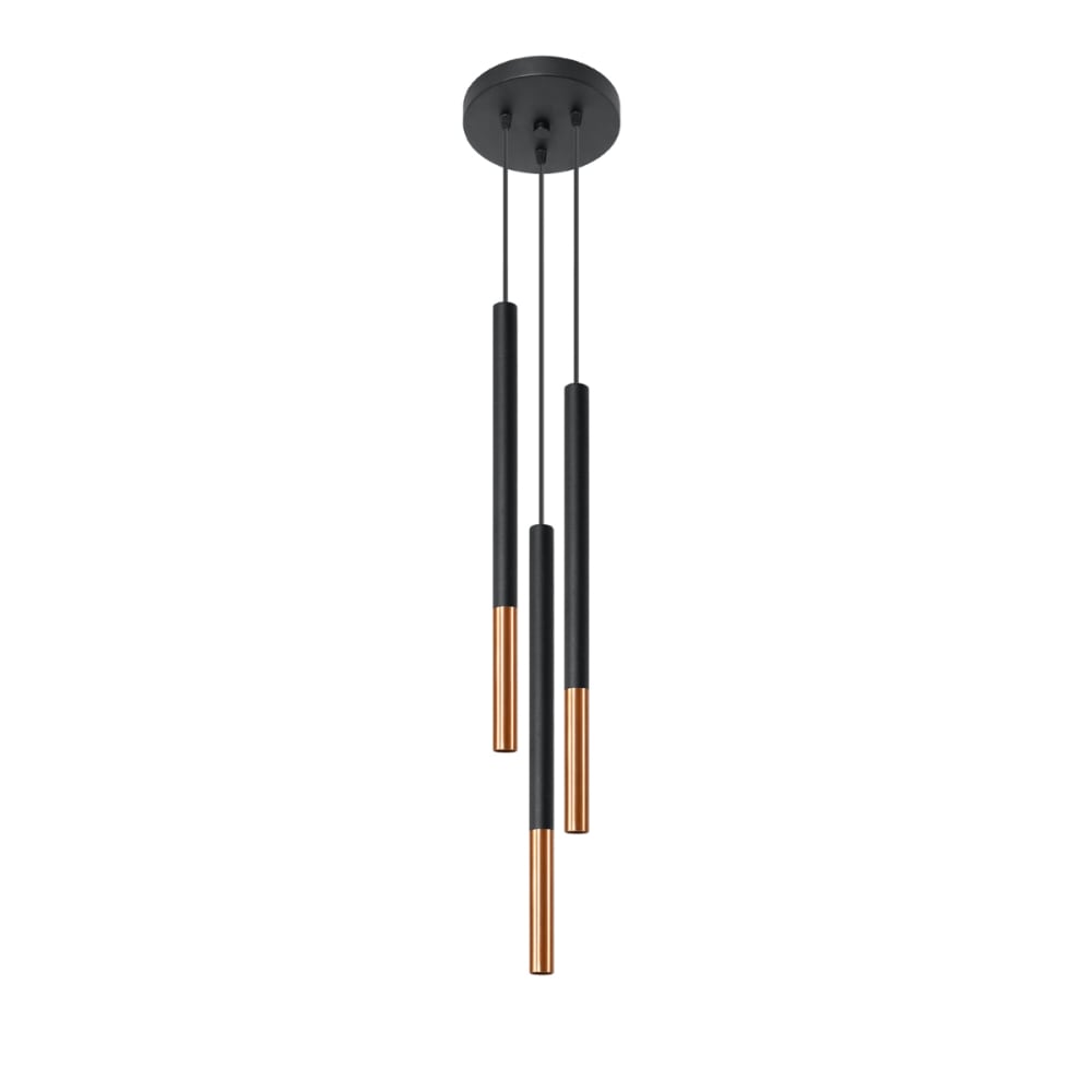 Sollux Lighting Pendelleuchten aus Stahl in schwarz/kupfer style classic chic - Metall