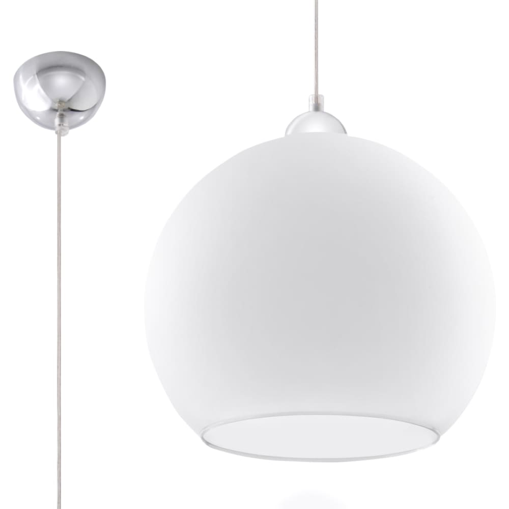 Sollux Lighting Pendelleuchten aus Stahl/Glas in Weiß style classic chic Weiß Stahl