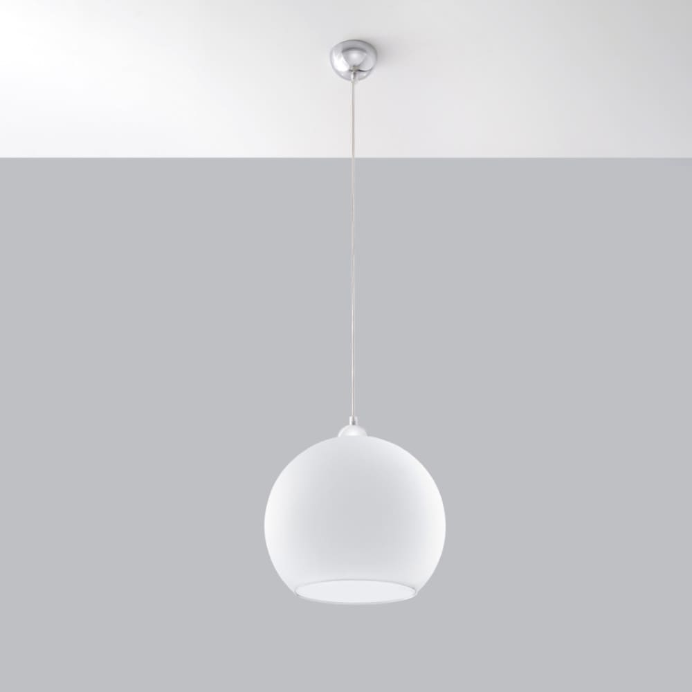 Suspension Acier Blanc E27 1 Ball — vue 3