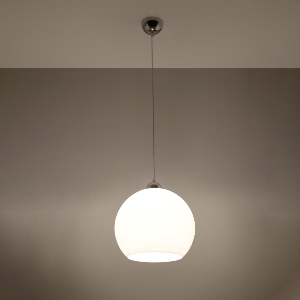 Suspension Acier Blanc E27 1 Ball — vue 4