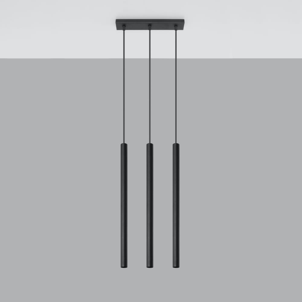 Suspension tube en métal, noir L: 30cm — vue 3