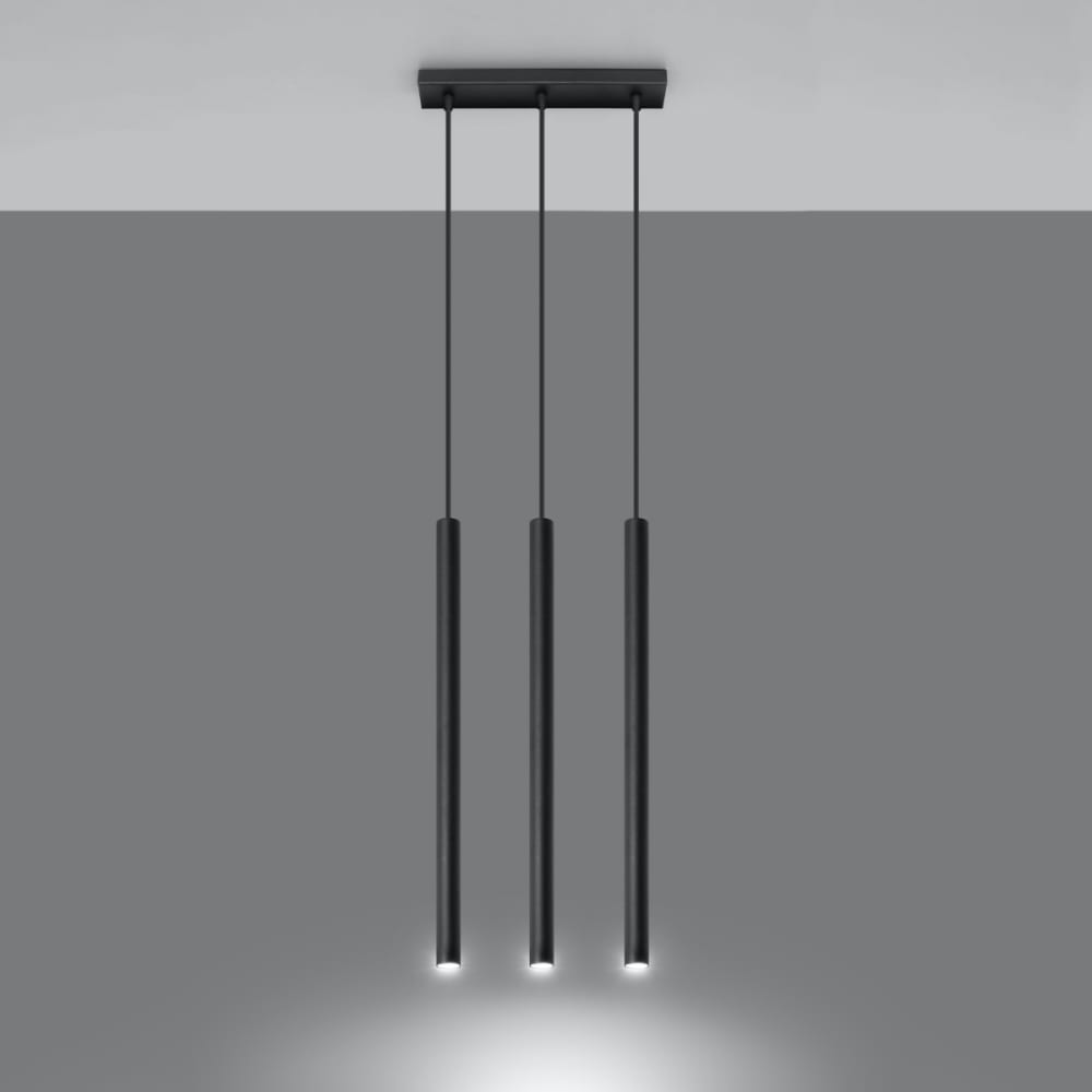 Suspension tube en métal, noir L: 30cm — vue 4