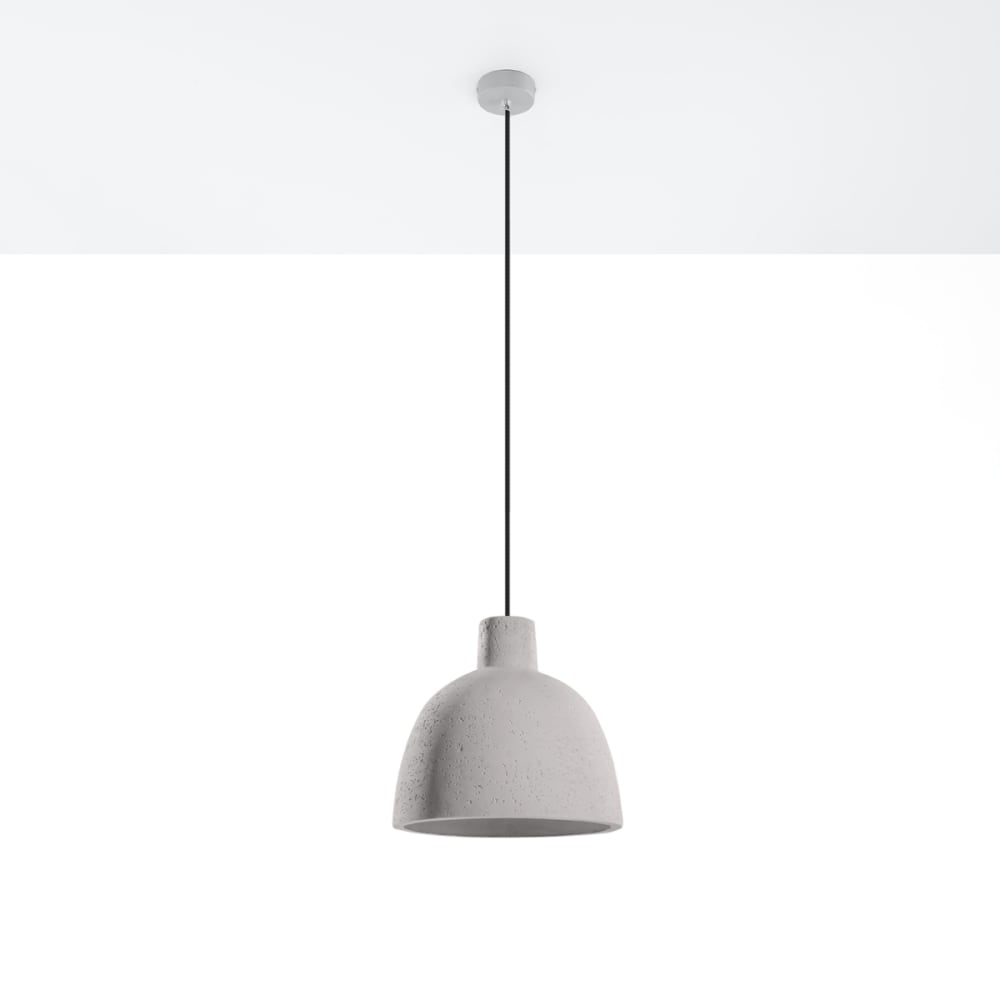 Lampe suspendue béton gris H 128 cm