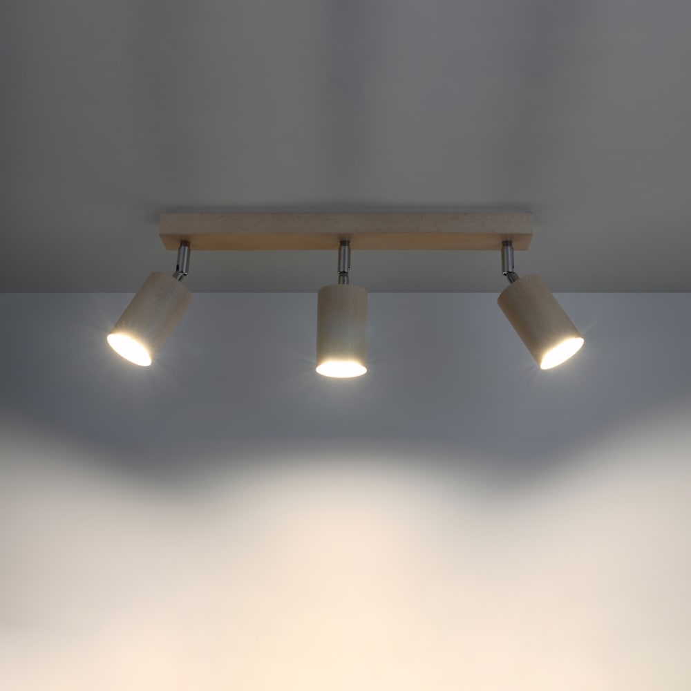 Plafonnier Bois Bois Naturel GU10 3 Berg — vue 4