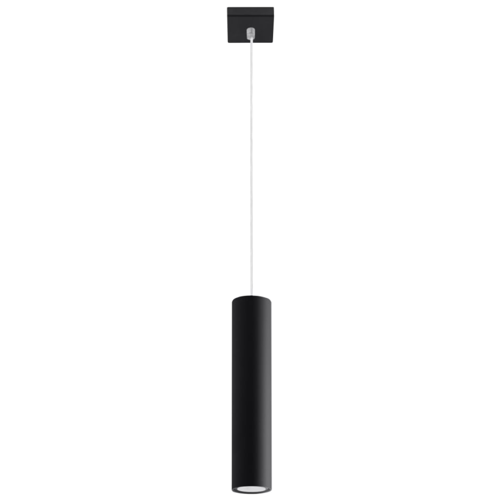 Lampe suspendue acier noir H 100 cm