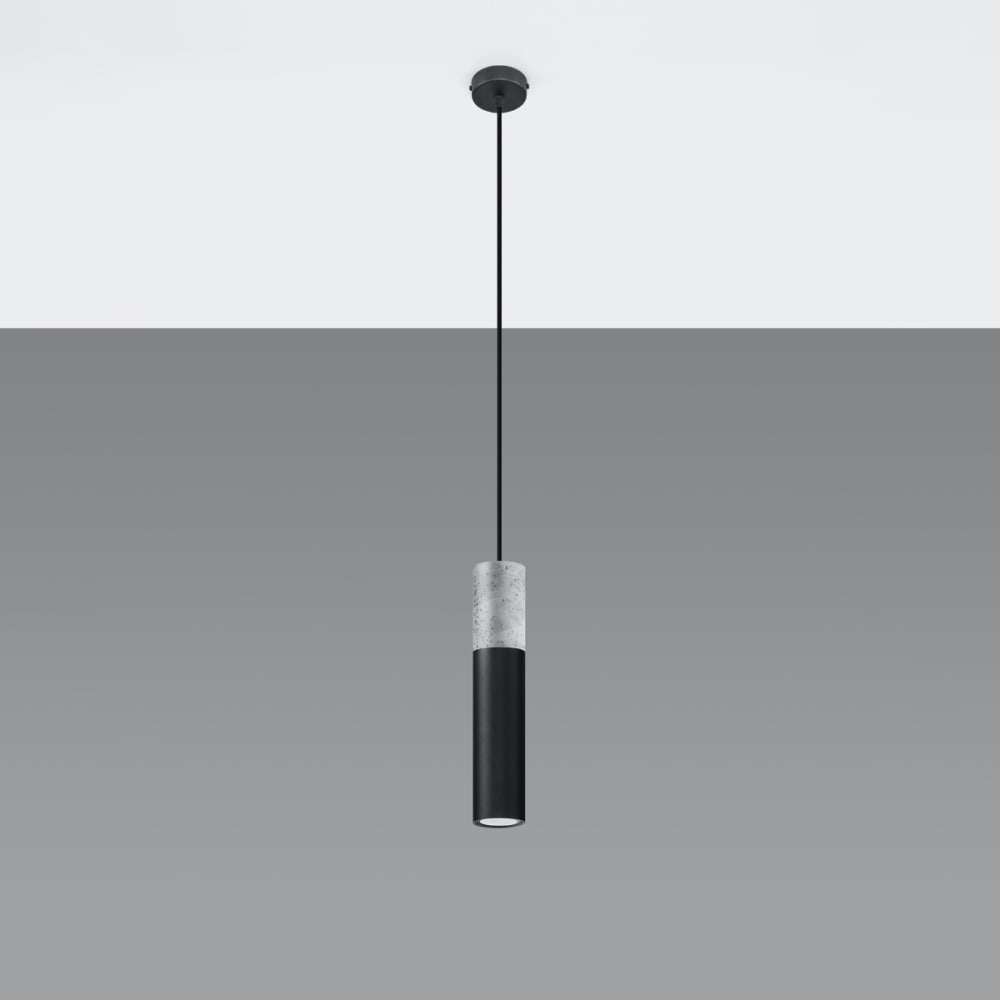 Suspension Acier Gris/Noir GU10 1 Borigio — vue 3