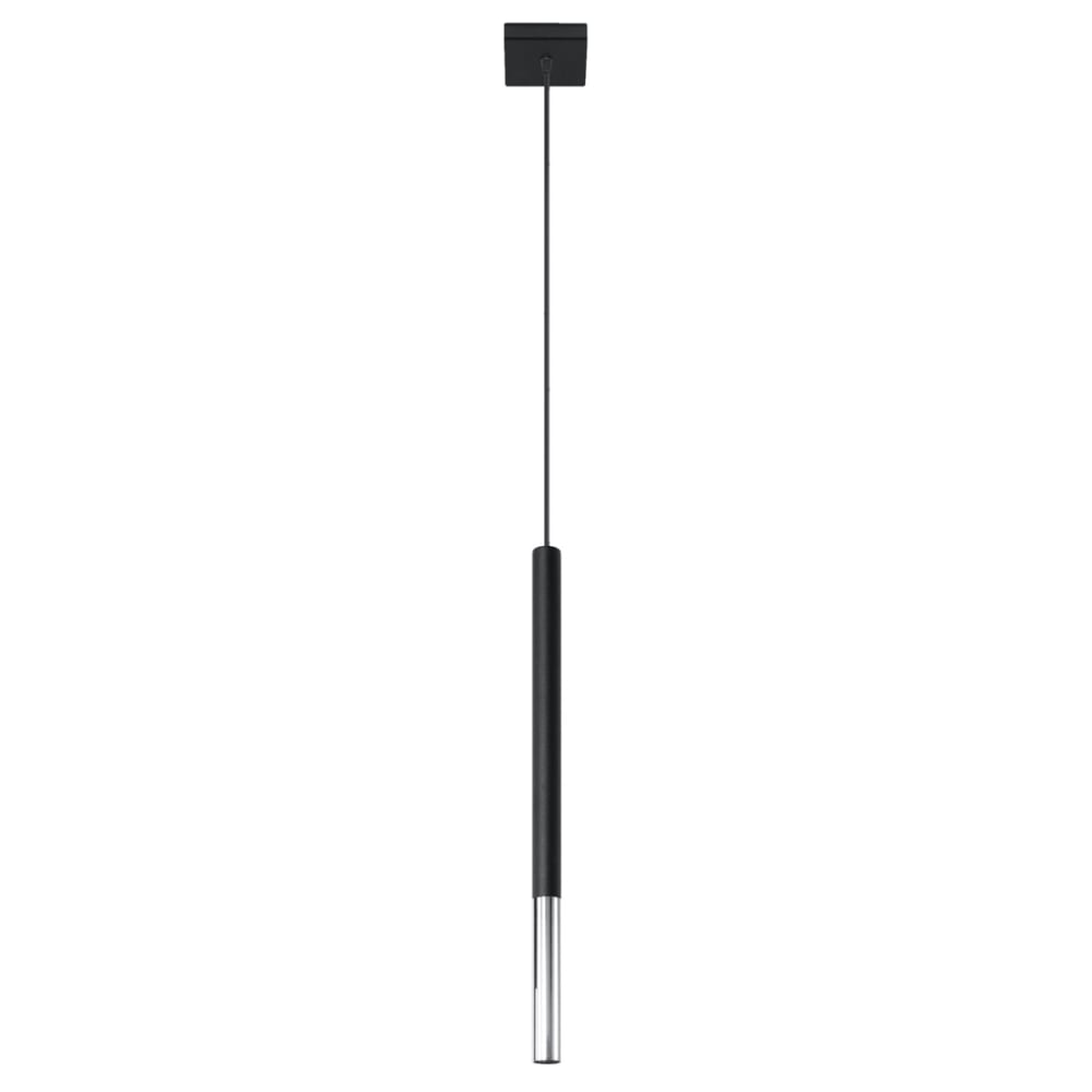 Lámpara de techo cromo negro acero alt. 100 cm
