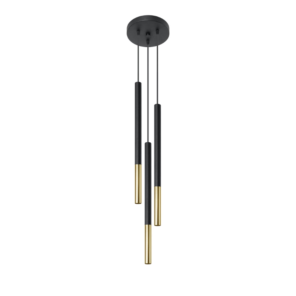 Sollux Lighting Pendelleuchten aus Stahl in schwarzes Gold style classic chic Gelb Metall