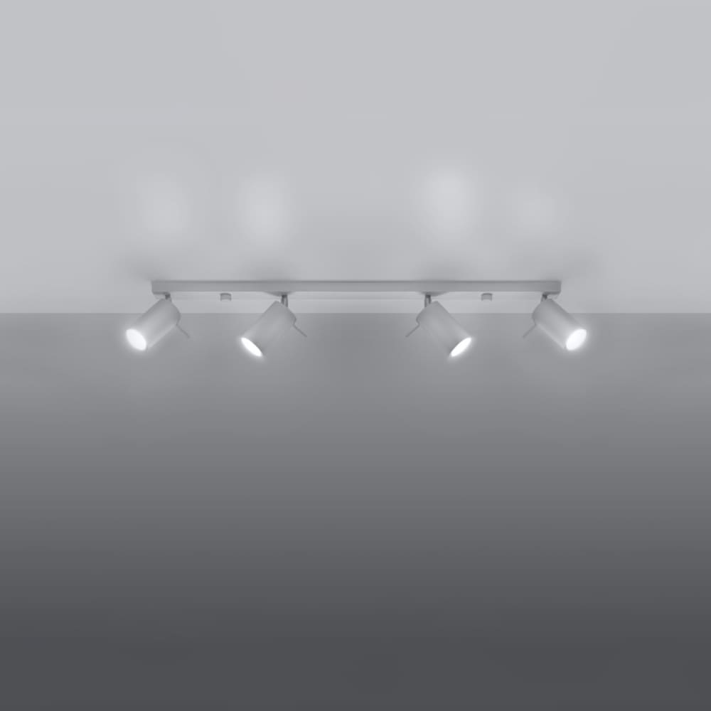 Plafonnier Acier Blanc GU10 4 Ring Line — vue 4