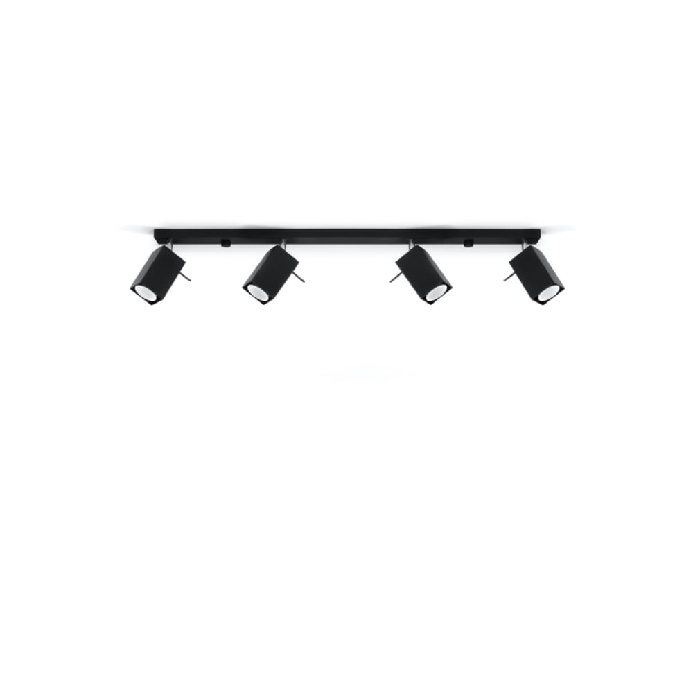 Plafonnier Acier Noir GU10 4 Merida Line — vue 3