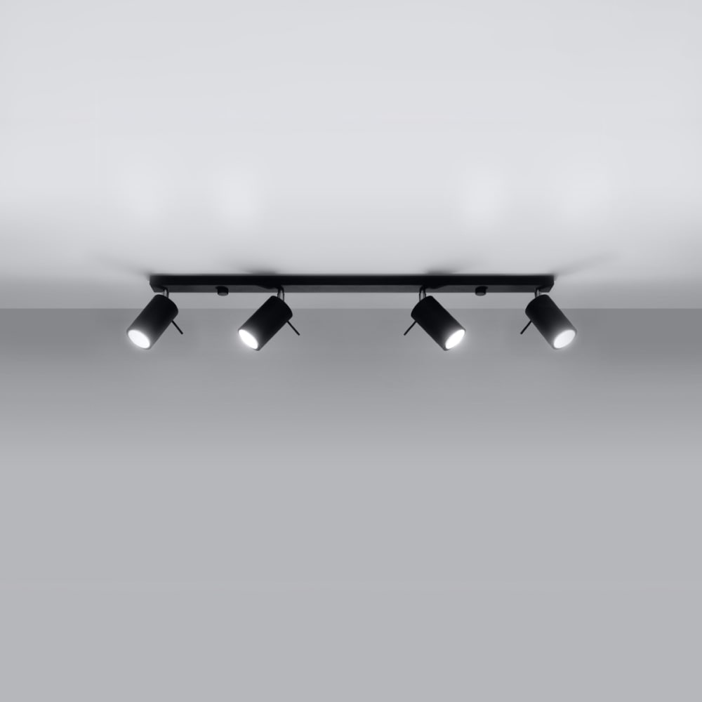 Plafonnier Acier Noir GU10 4 Ring — vue 3