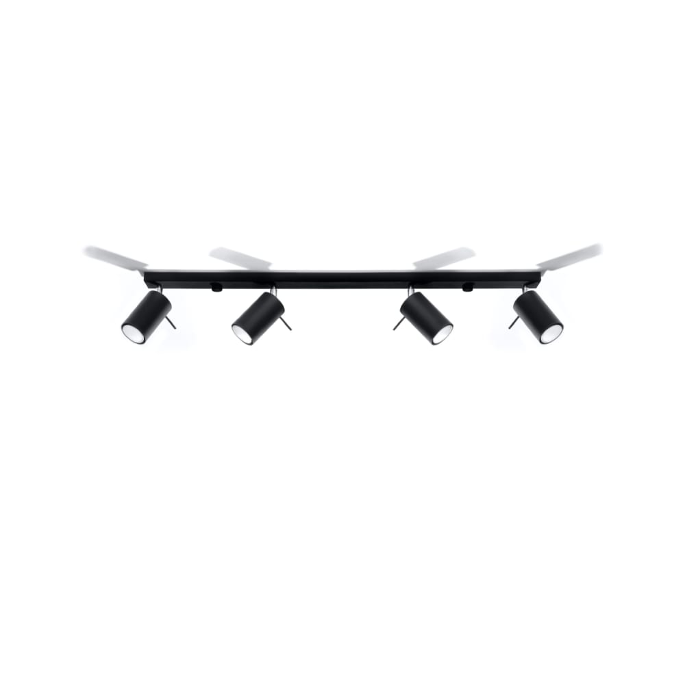 Plafonnier Acier Noir GU10 4 Ring — vue 4