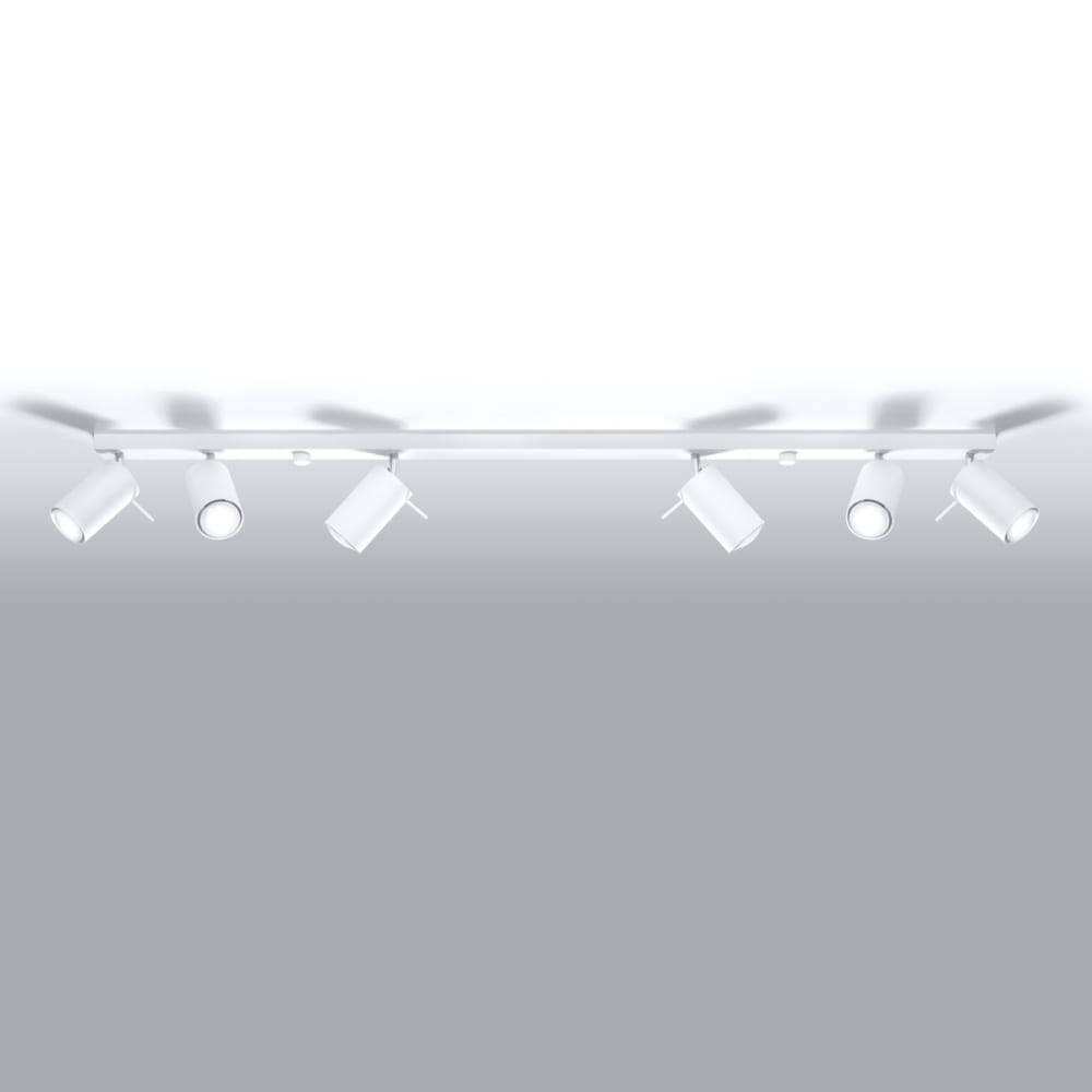 Plafonnier Acier Blanc GU10 6 Ring — vue 3