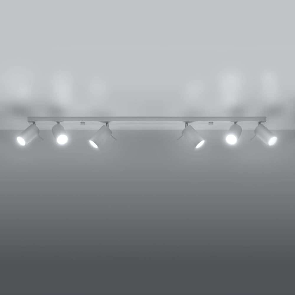 Plafonnier Acier Blanc GU10 6 Ring — vue 4