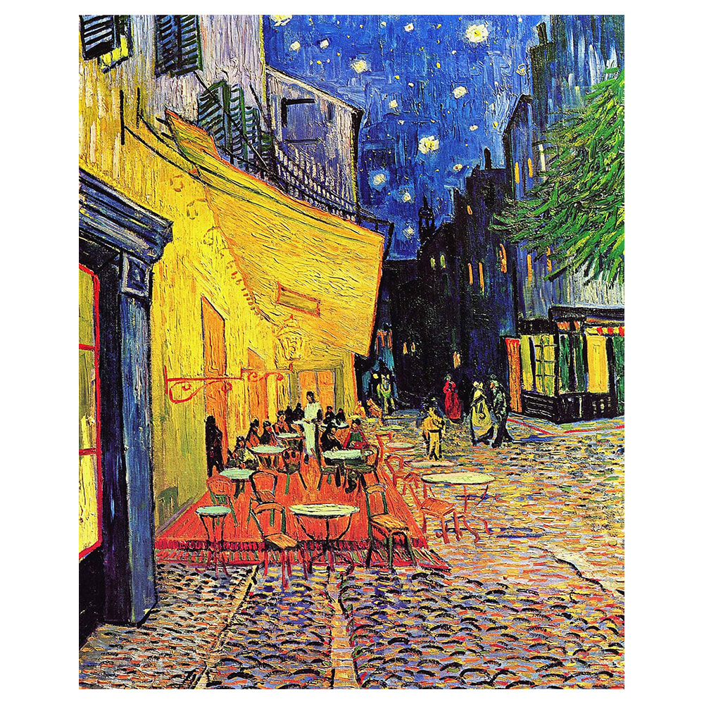 Stampa su tela - Terrazza Del Caffè La Sera - Van Gogh cm. 40x50 - Multicolore - PES - Poliestere