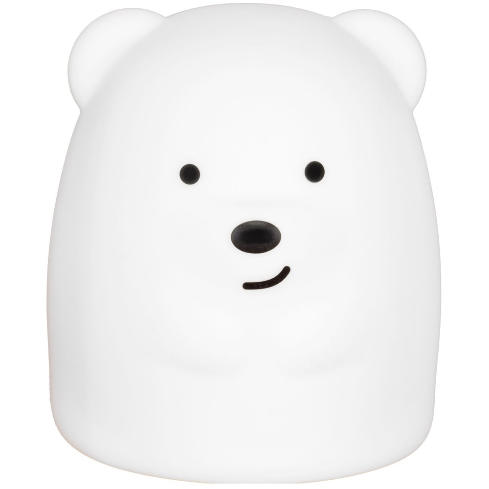 Ulysse Grande veilleuse ourson Blanc Silicone Poly Organo Siloxane - 12x15x12cm