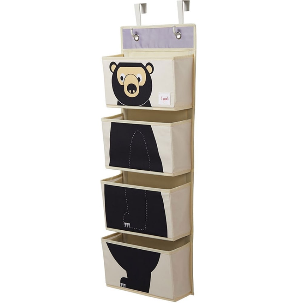 3 Sprouts Wandaufbewahrung Bär SCHWARZ PES - POLYESTER Kinder