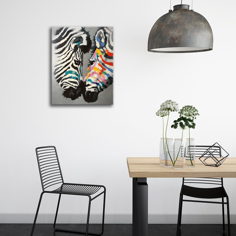 Tableau impression sur toile zèbres colorés 60x80cm - Maisons du Monde
