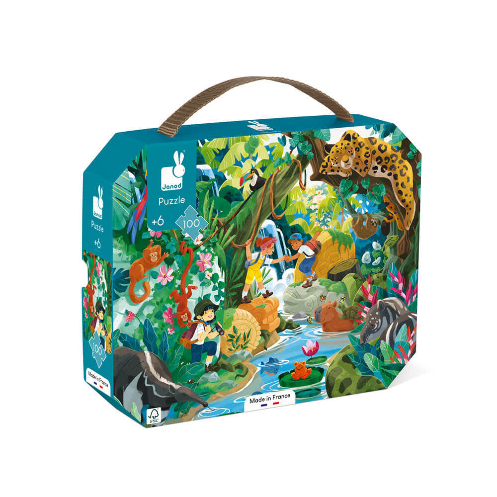 Janod Puzzle aventure incas 100 pcs Bleu Carton - 27x8x22cm