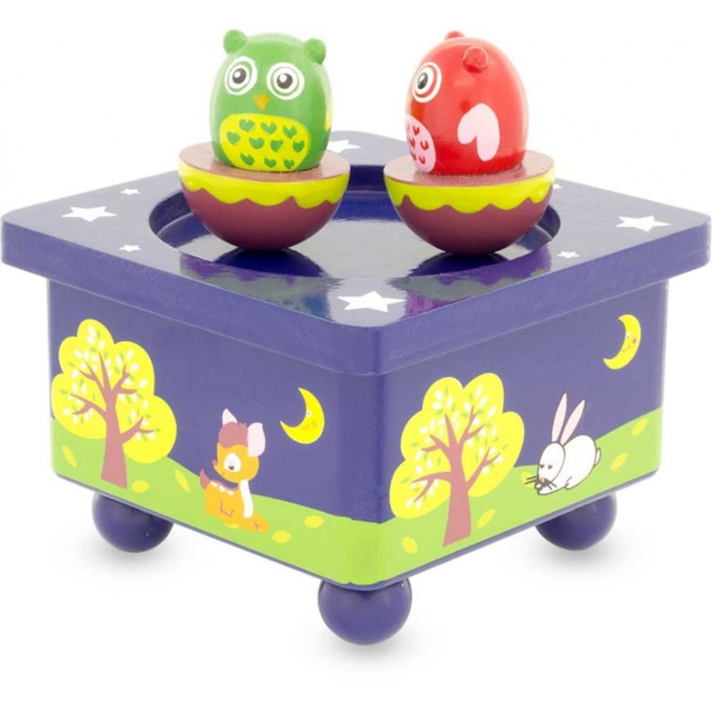 Ulysse Spieluhr Eule VIOLETT HOLZ Kinder