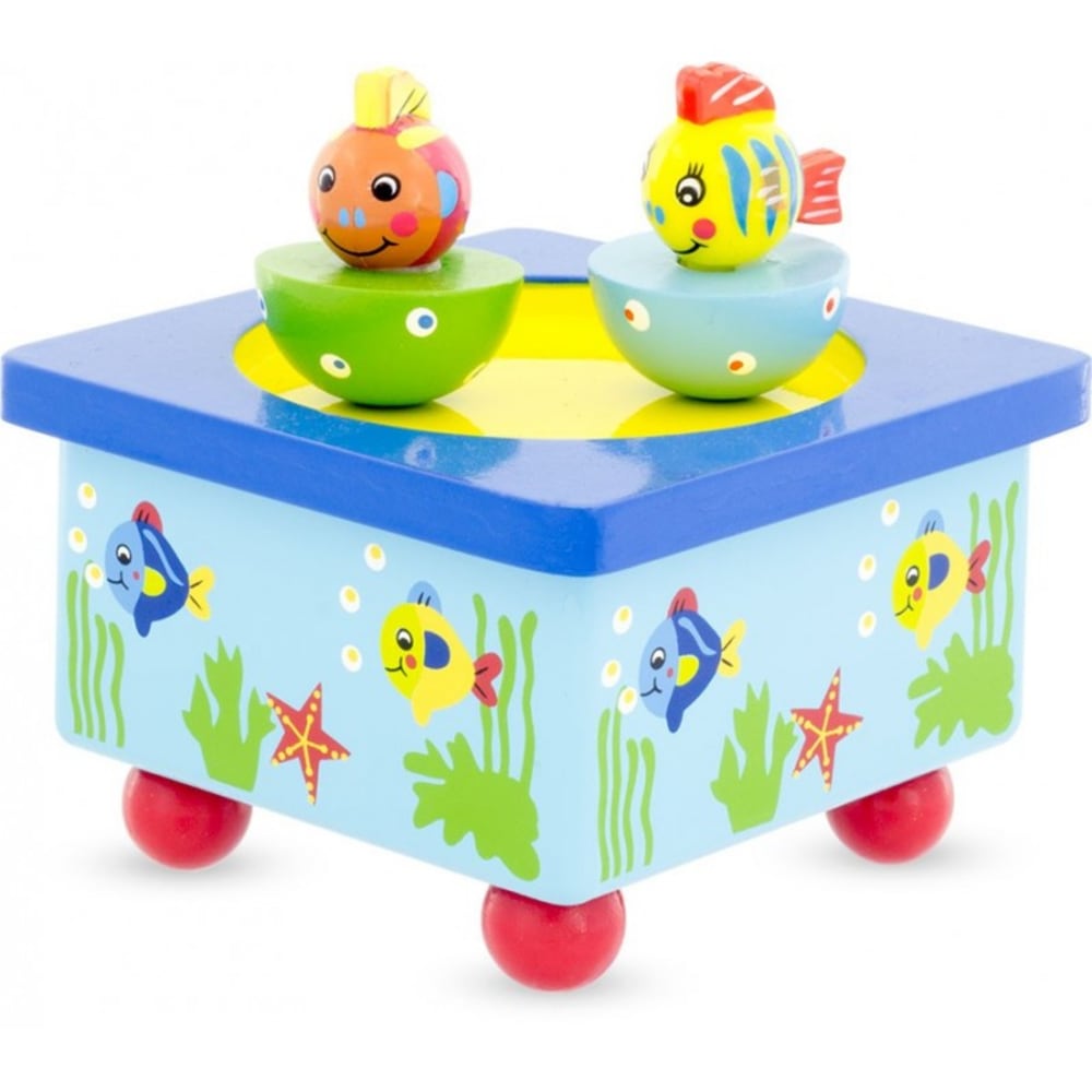 Ulysse Fische Spieluhr BLAU HOLZ Kinder