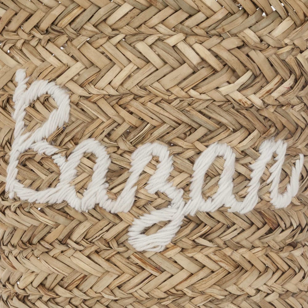 Panier en osier brodé bazar blanc (Home Maison) - Image 2