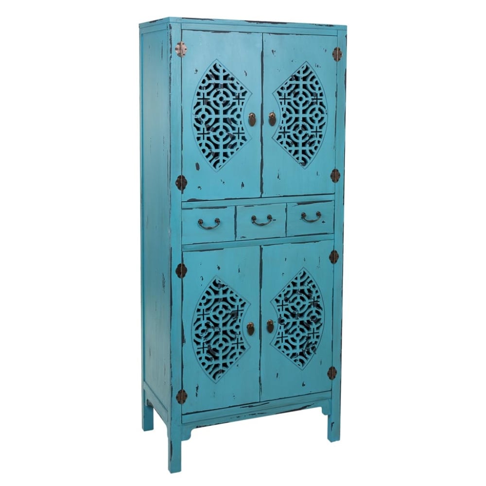 Armoire en bois bleu 70x40x170h