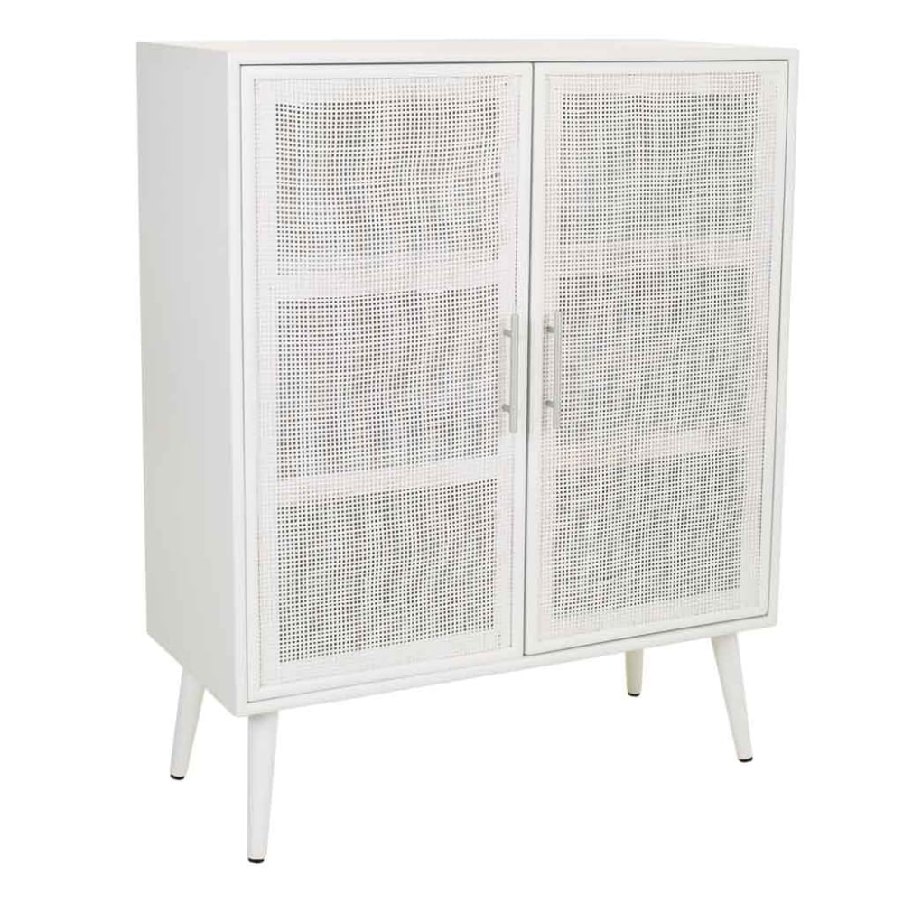 Wanderlust deco Schrank aus Holz, 80x37x101, weiß - Spanplatte