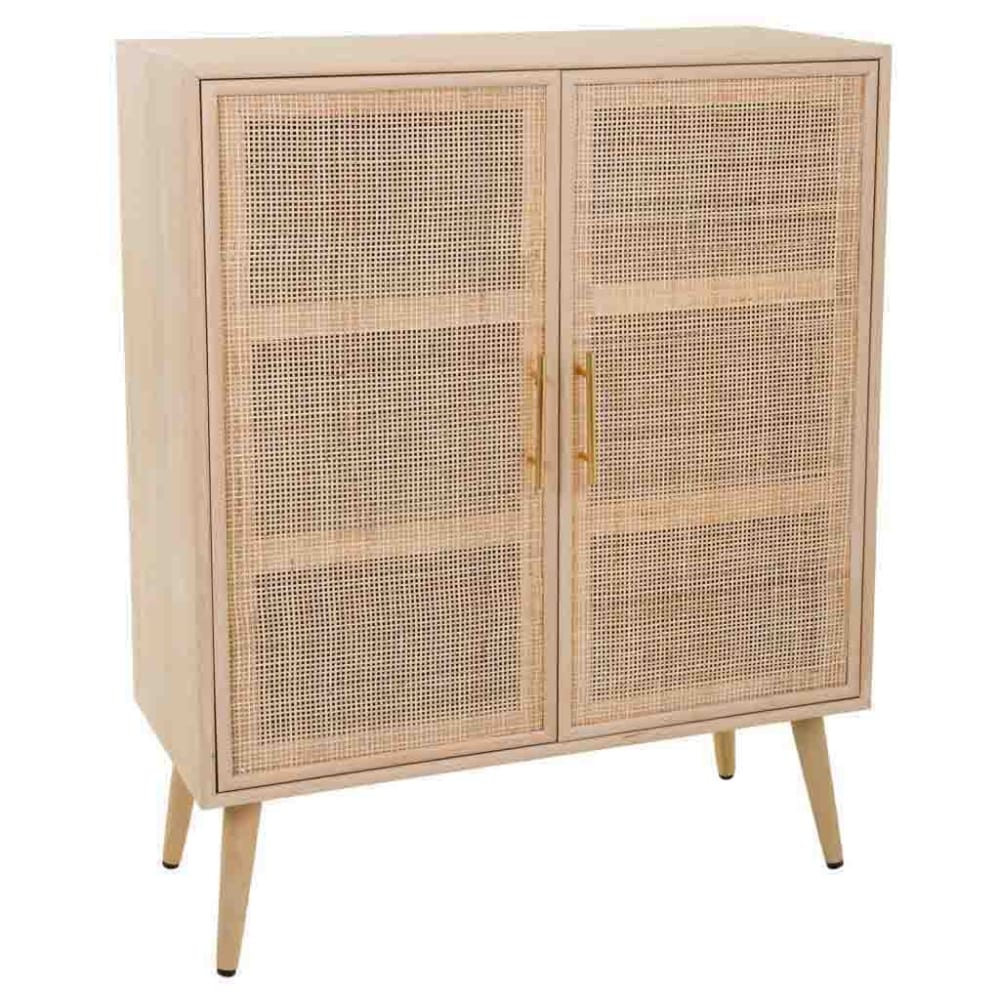 Wanderlust deco Anrichte aus MDF und Netz, braun, 80x37x101 cm - Spanplatte