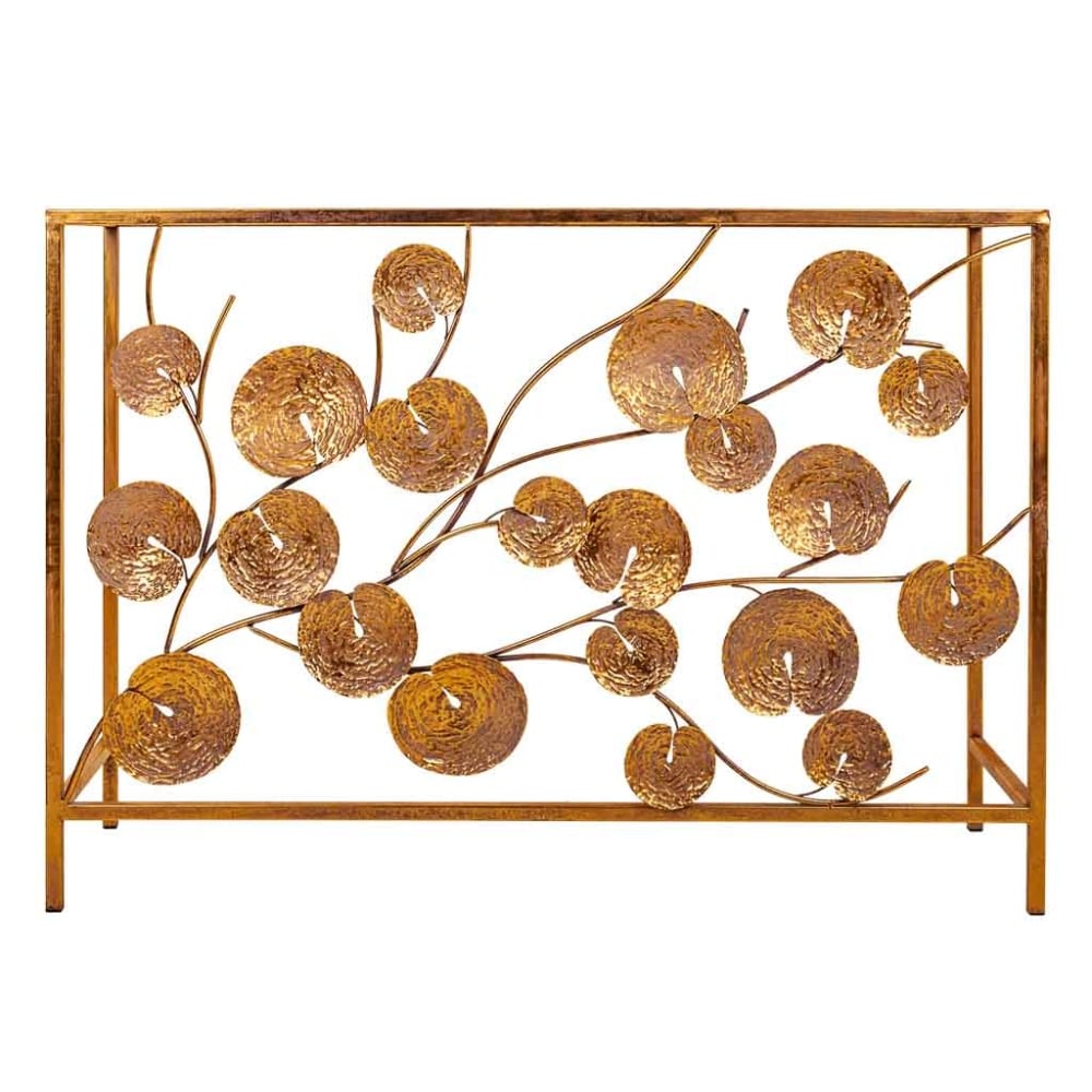 Console en métal doré 100x35x70,5h