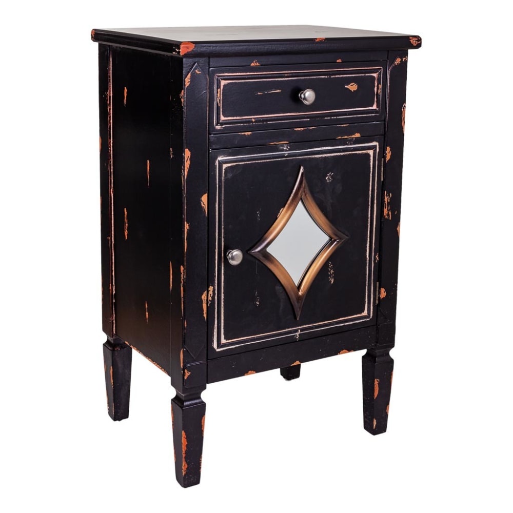 Table de chevet en bois noir 48x36x76h