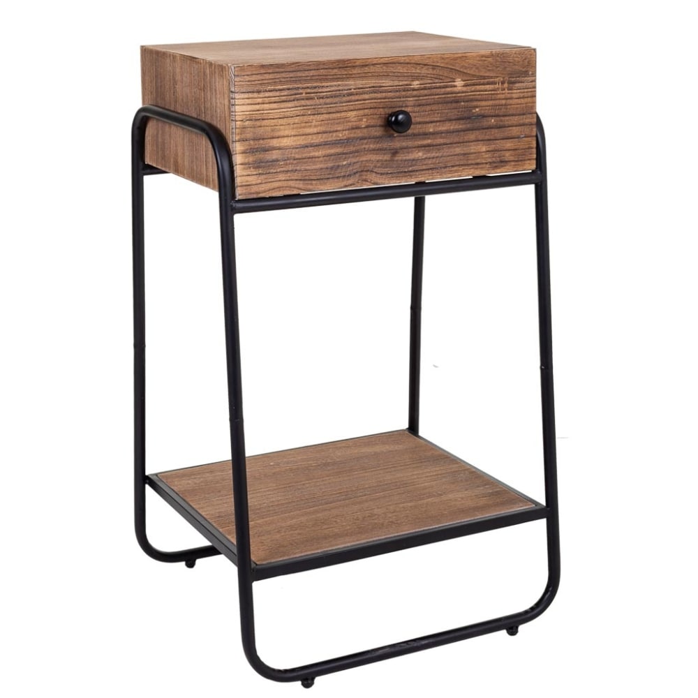 Wanderlust deco Nachttisch aus Holz, 43,5x32x73, braun - Spanplatte