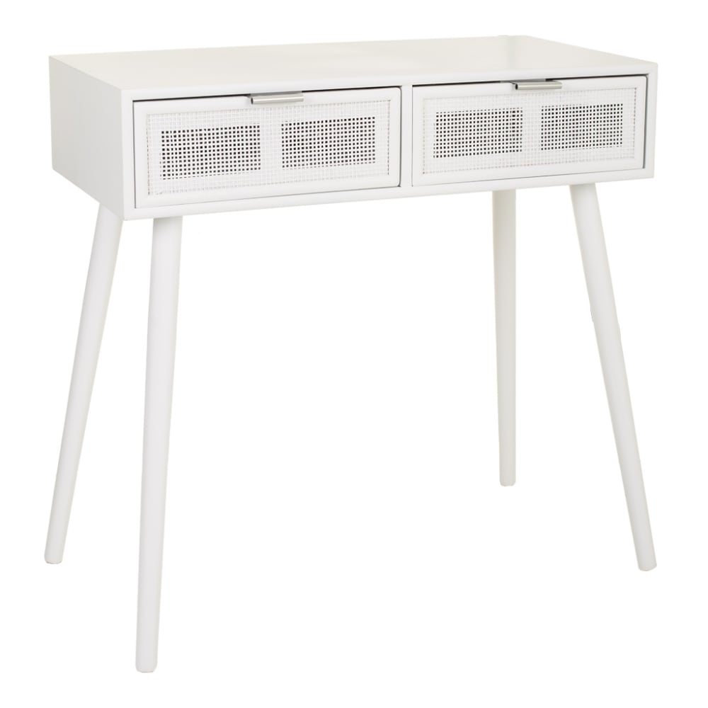 Recibidor de madera y rejilla blanco 80x42x79