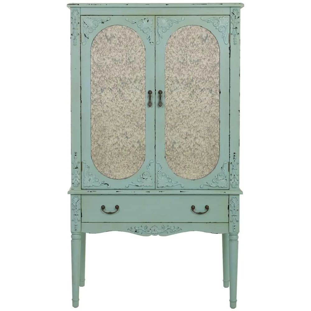 Armoire en bois bleu 80x42x140h
