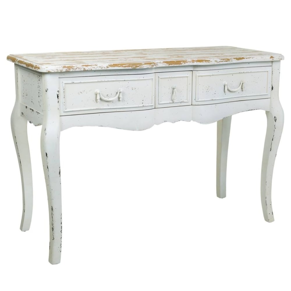Recibidor-consola de madera lacado blanco 115x50x80