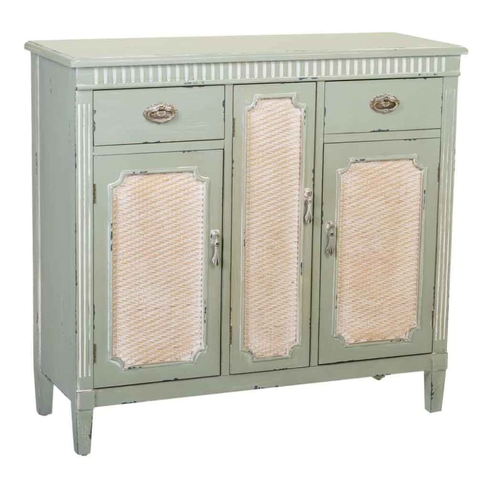 Recibidor de madera verde 95x36x88