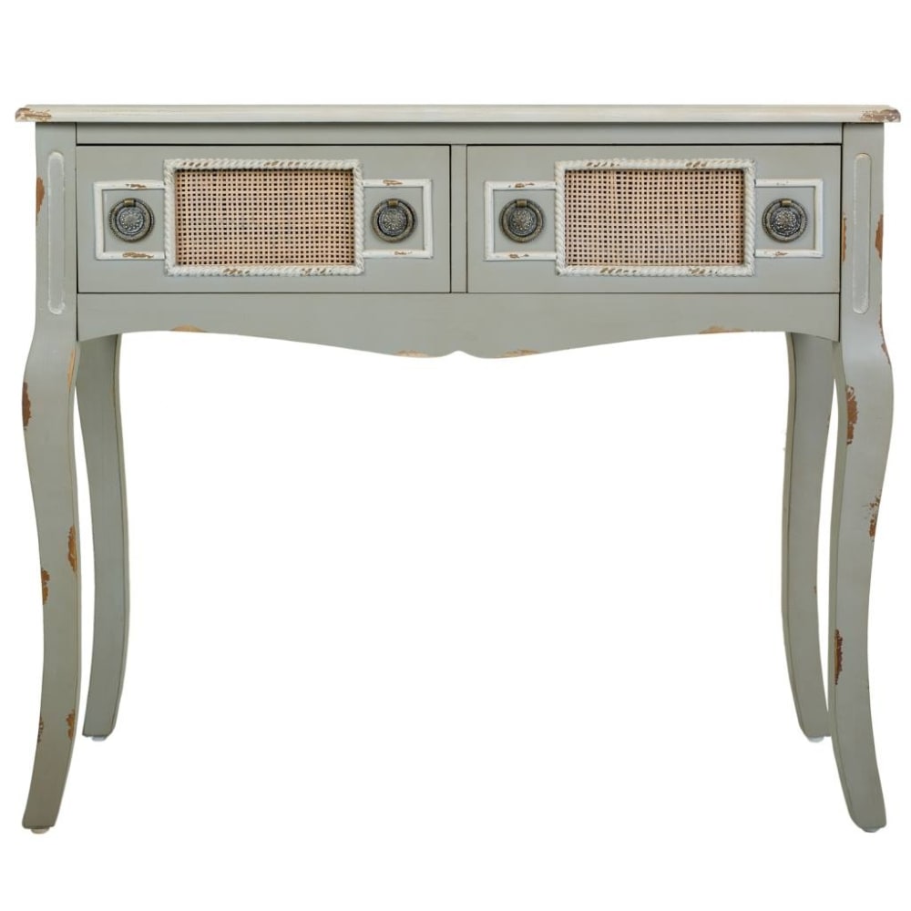 Recibidor de madera y rejilla bambú gris 90x33x77 - Maisons du Monde