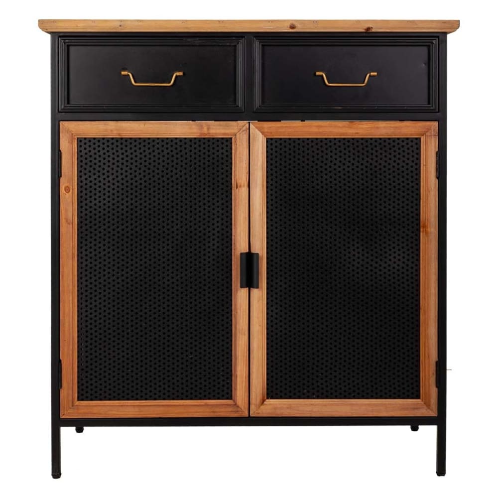 Recibidor de madera y metal negro 80x34x90 - Maisons du Monde