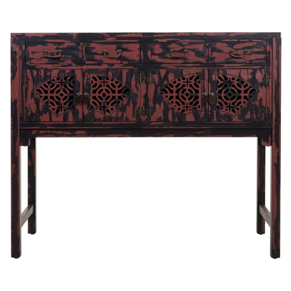 Recibidor de madera rojo 120x40x102 - Maisons du Monde