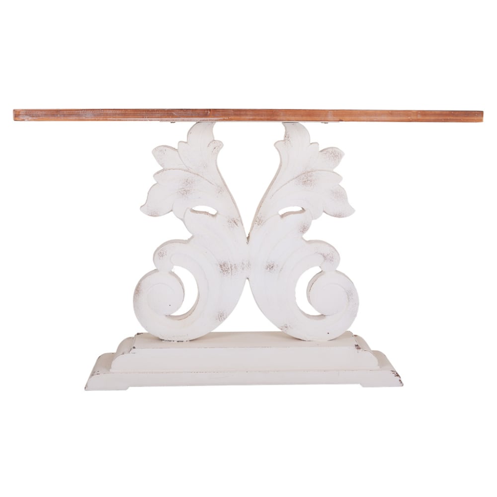 Recibidor-consola de madera tallada blanco 150x40x90 - Maisons du Monde