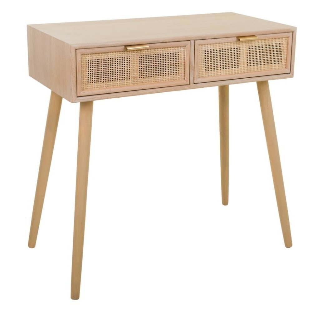 Recibidor de mdf y rejilla marrón 80x42x79