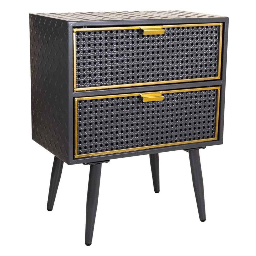 Table de chevet en métal noir 50x30x62h