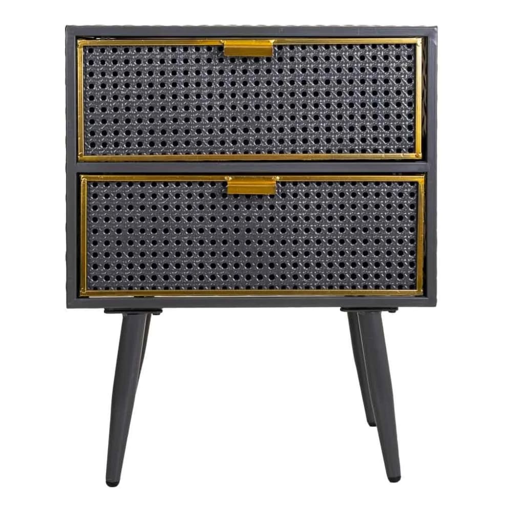Table de chevet en métal noir 50x30x62h